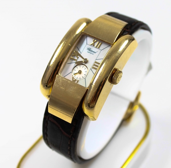 Chopard Geneve La Strada Damen Armbanduhr DAU Gold 750 Gelbgold 18 Karat Lederarmband